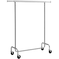 SONGMICS Perchero Cromado con Ruedas Longitud Ajustable Movible Capacidad de Carga de 130 kg (110-150) x 45 x 160 cm…